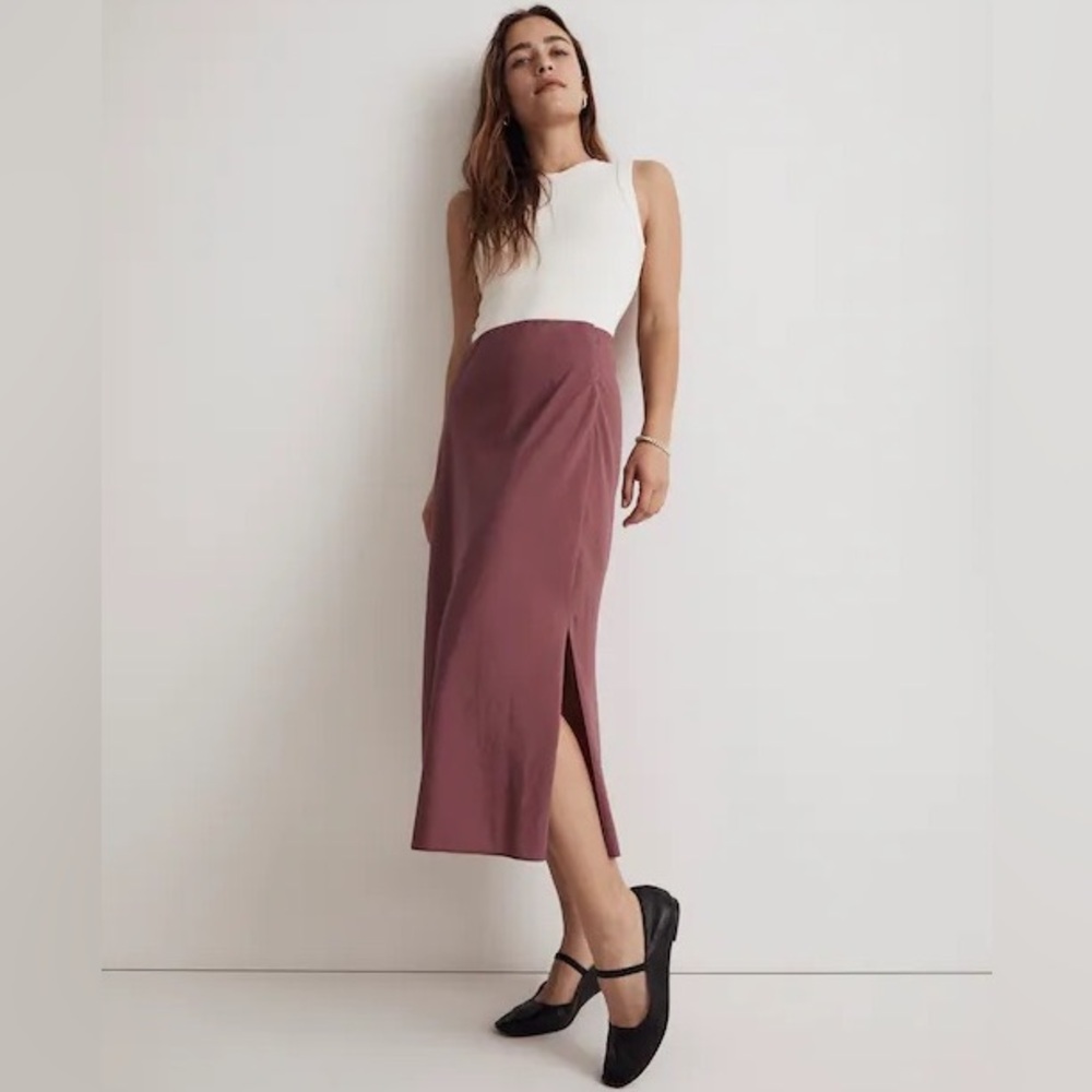 Madewell The Layton Midi Slip Skirt in Pressed Grape - NWOT! Size 6